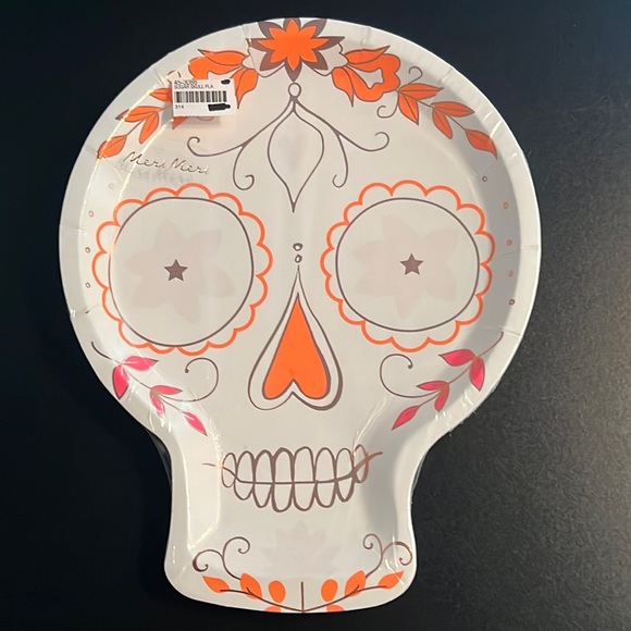 Meri Meri candy skull party bundle: plates w/matching napkin & swirl cups-NWT - Picture 2 of 14